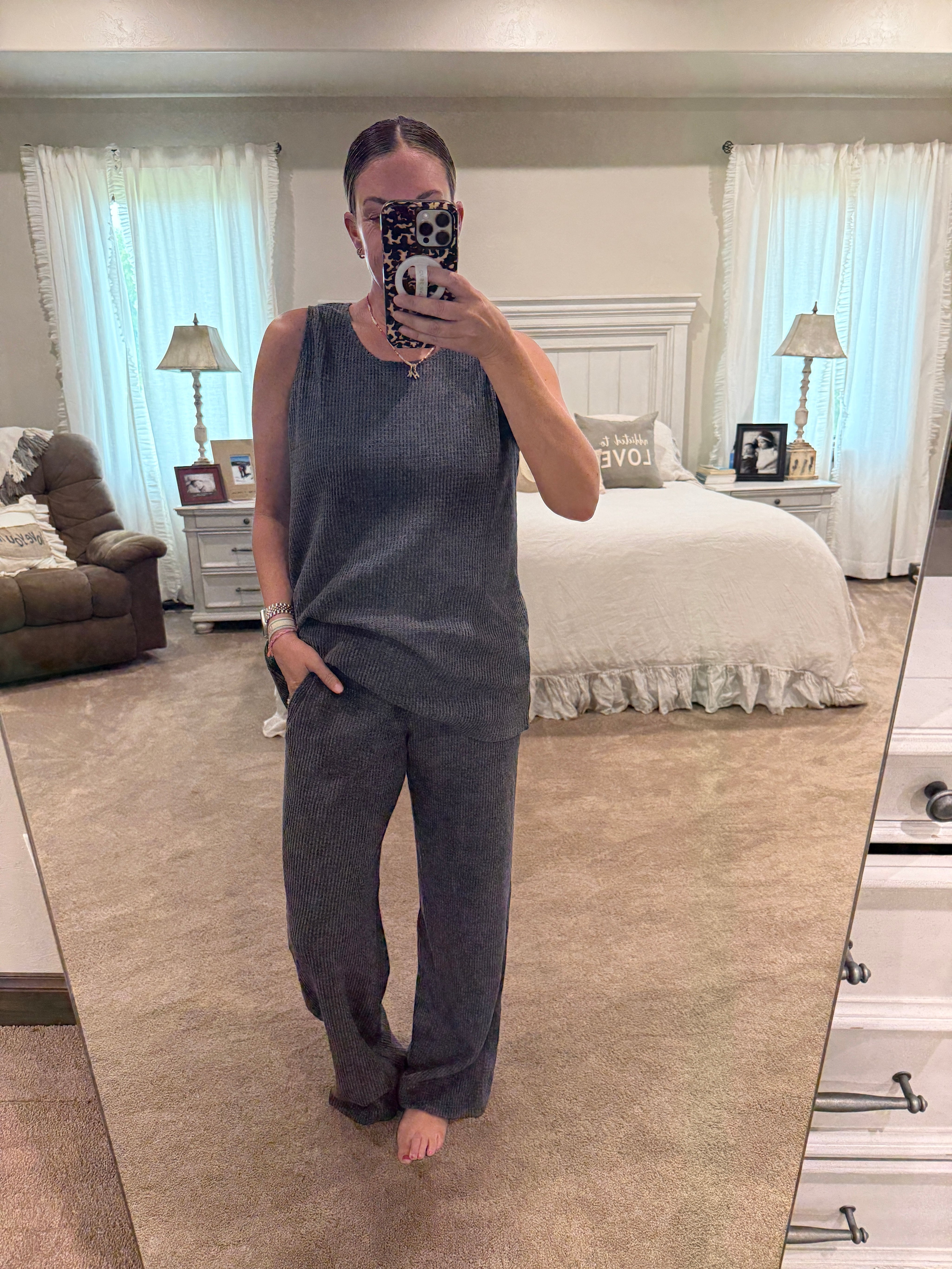 Unwind Waffle Pant Set