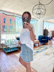 Striped Casual Mini Skirt