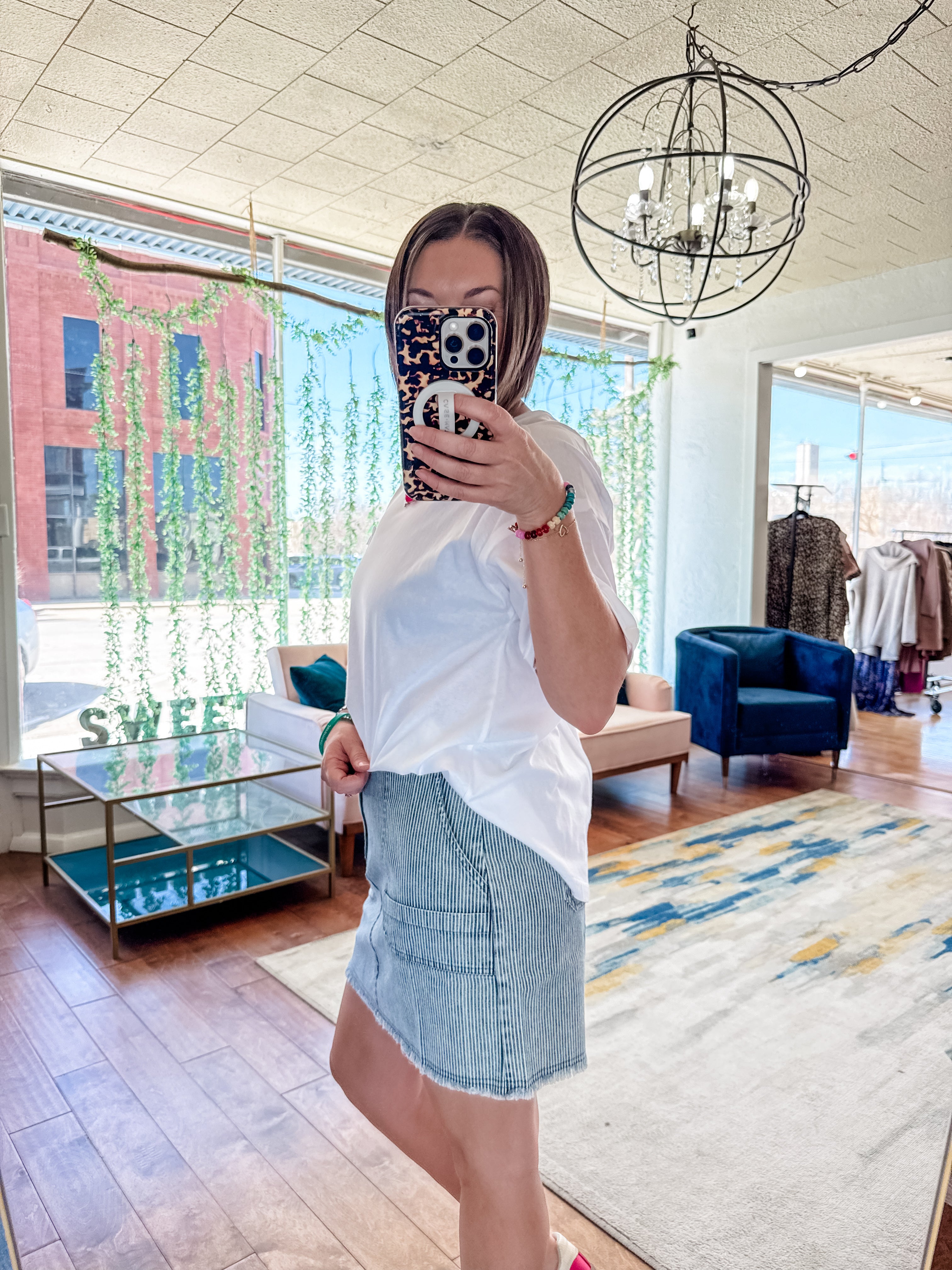 Striped Casual Mini Skirt