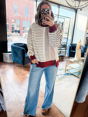 Striped Contrast Sweatshirt