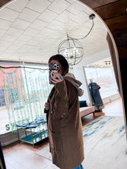 Harlow Houndstooth Hooded Coat