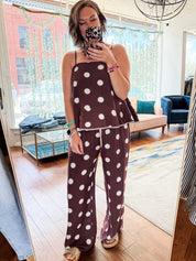 Polka Dot Peplum Top