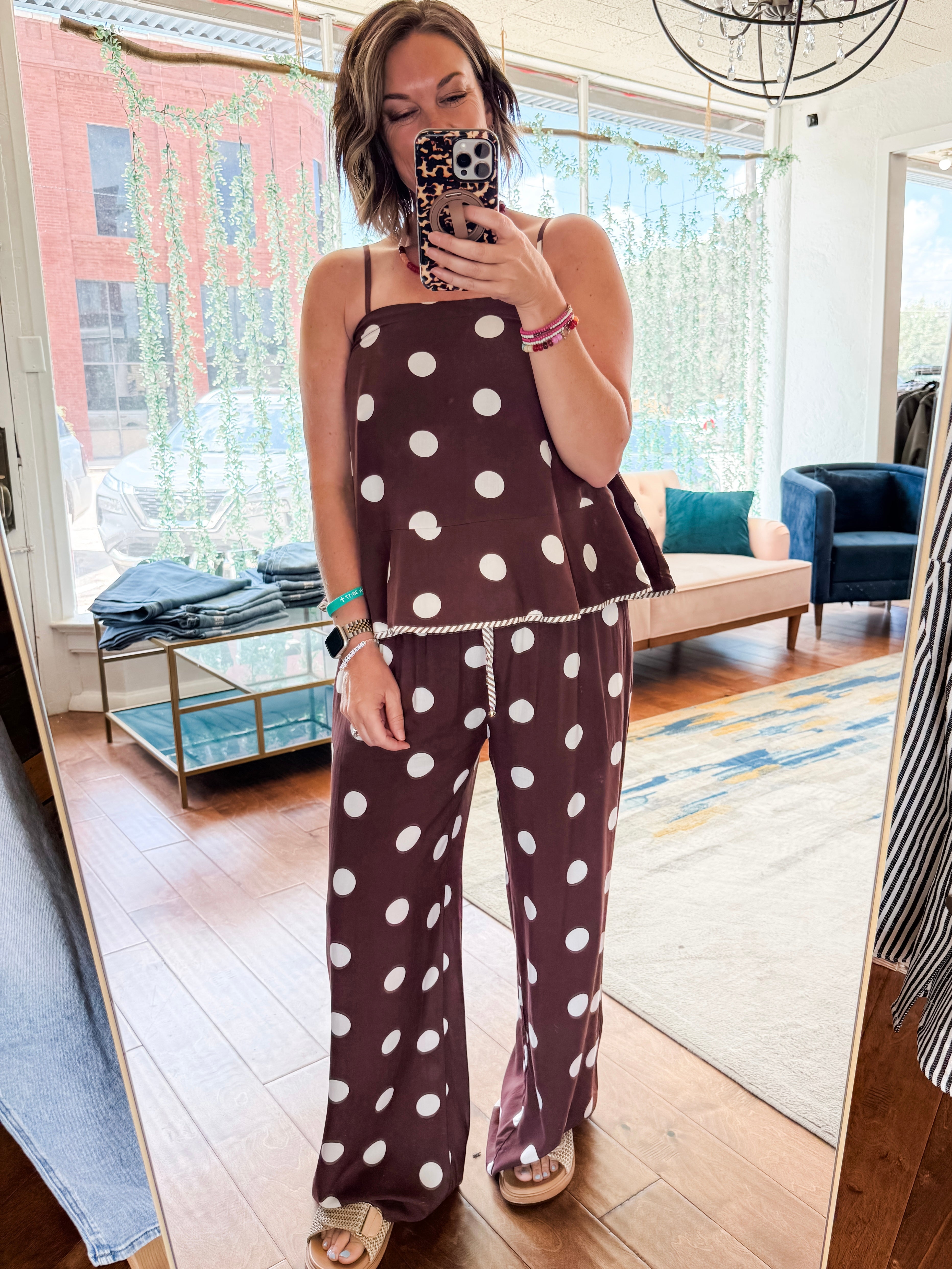Polka Dot Peplum Top