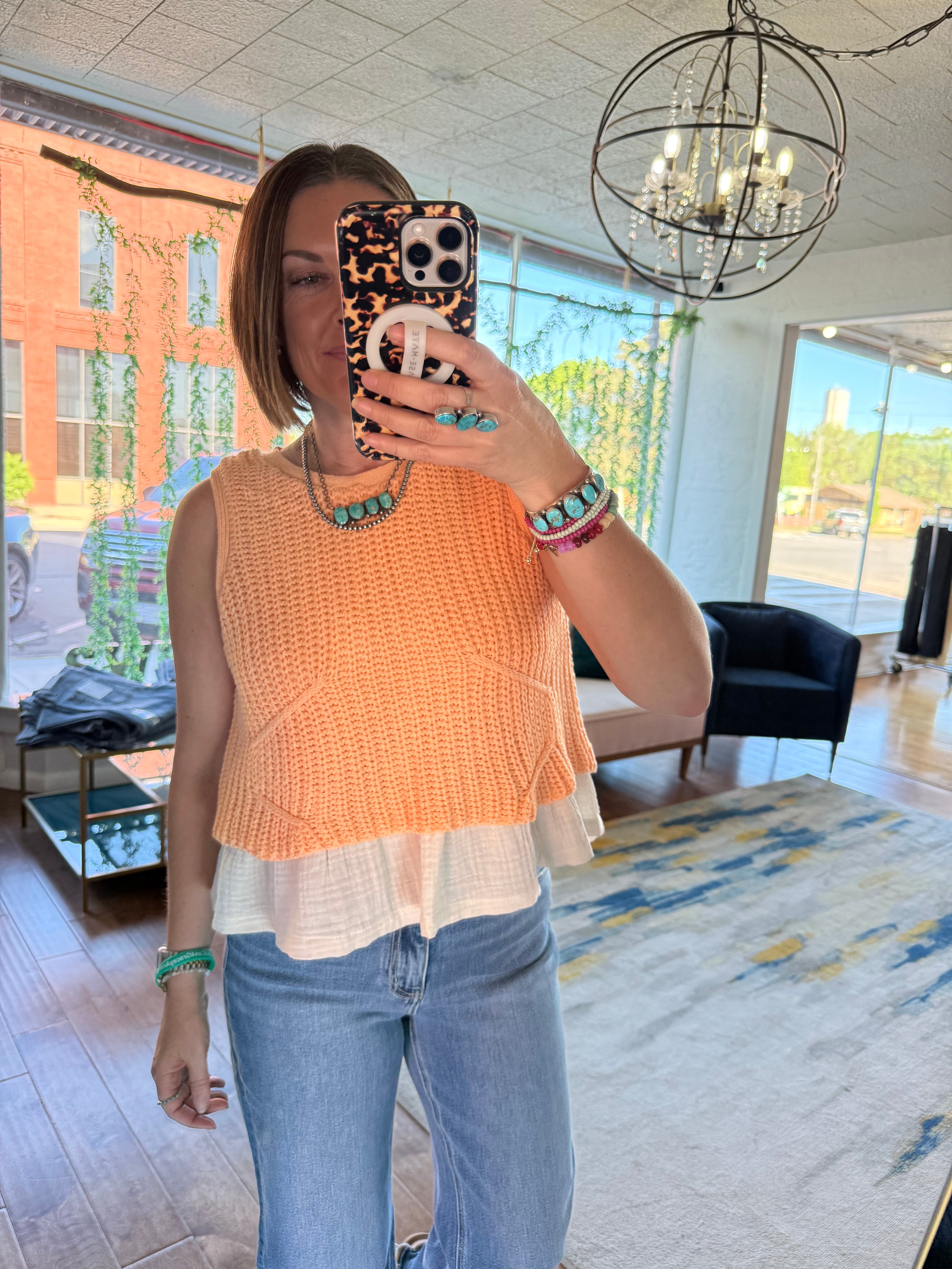 Carmine Layered Top