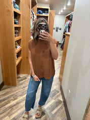 Classic Side-Slit Sleeveless Sweater