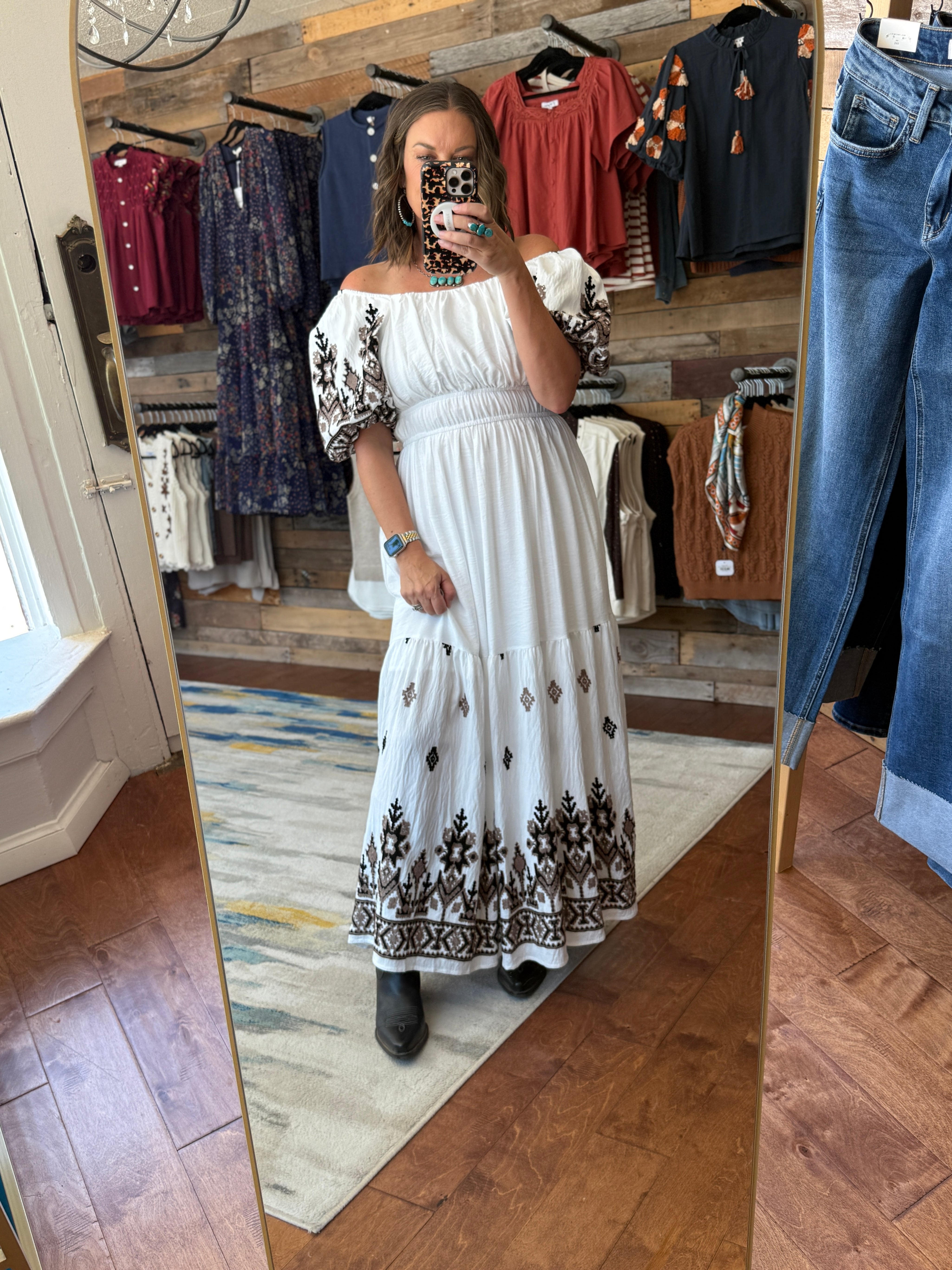 Southwest Bubble Maxi Dress