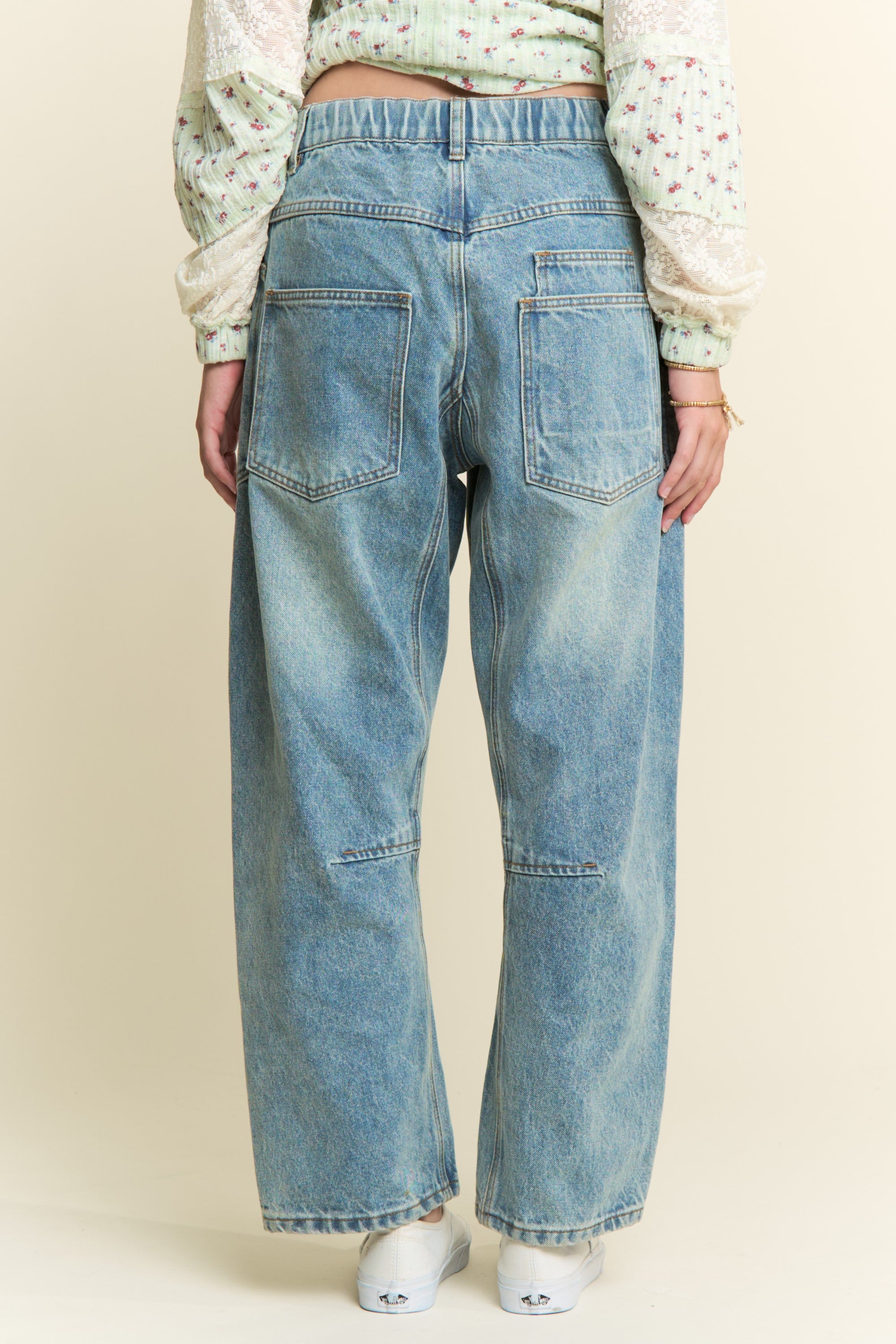 Patchwork Barrel Jeans