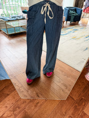 Pinstripe Straight Leg Pants