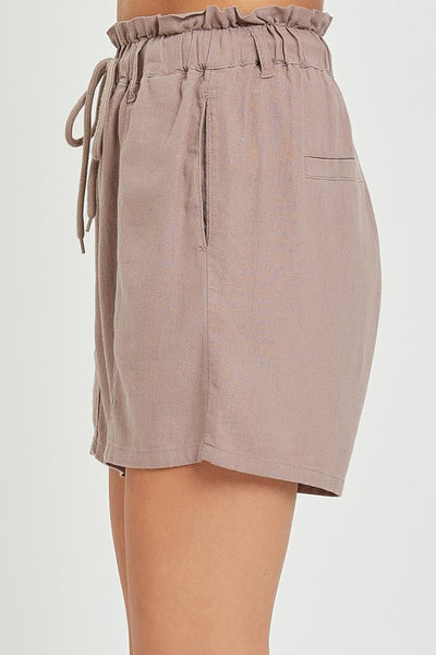 Rosy Brown Linen Shorts