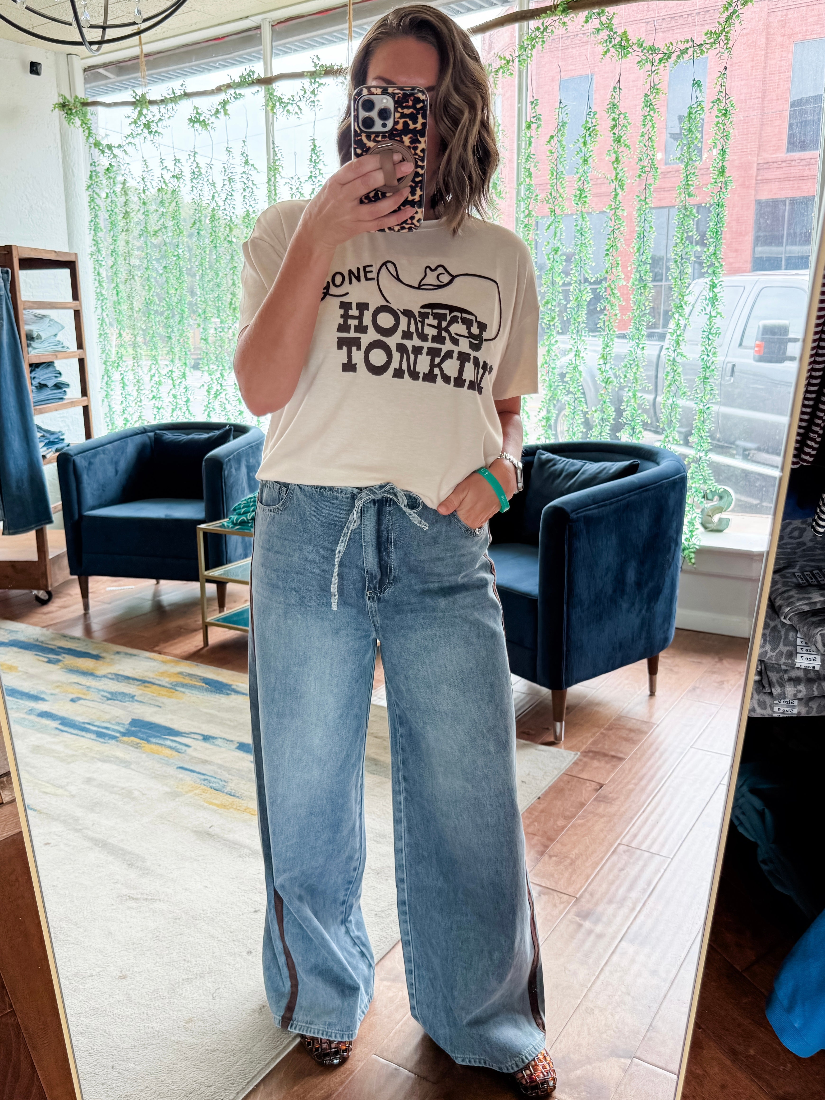 Suede Side Denim Pants