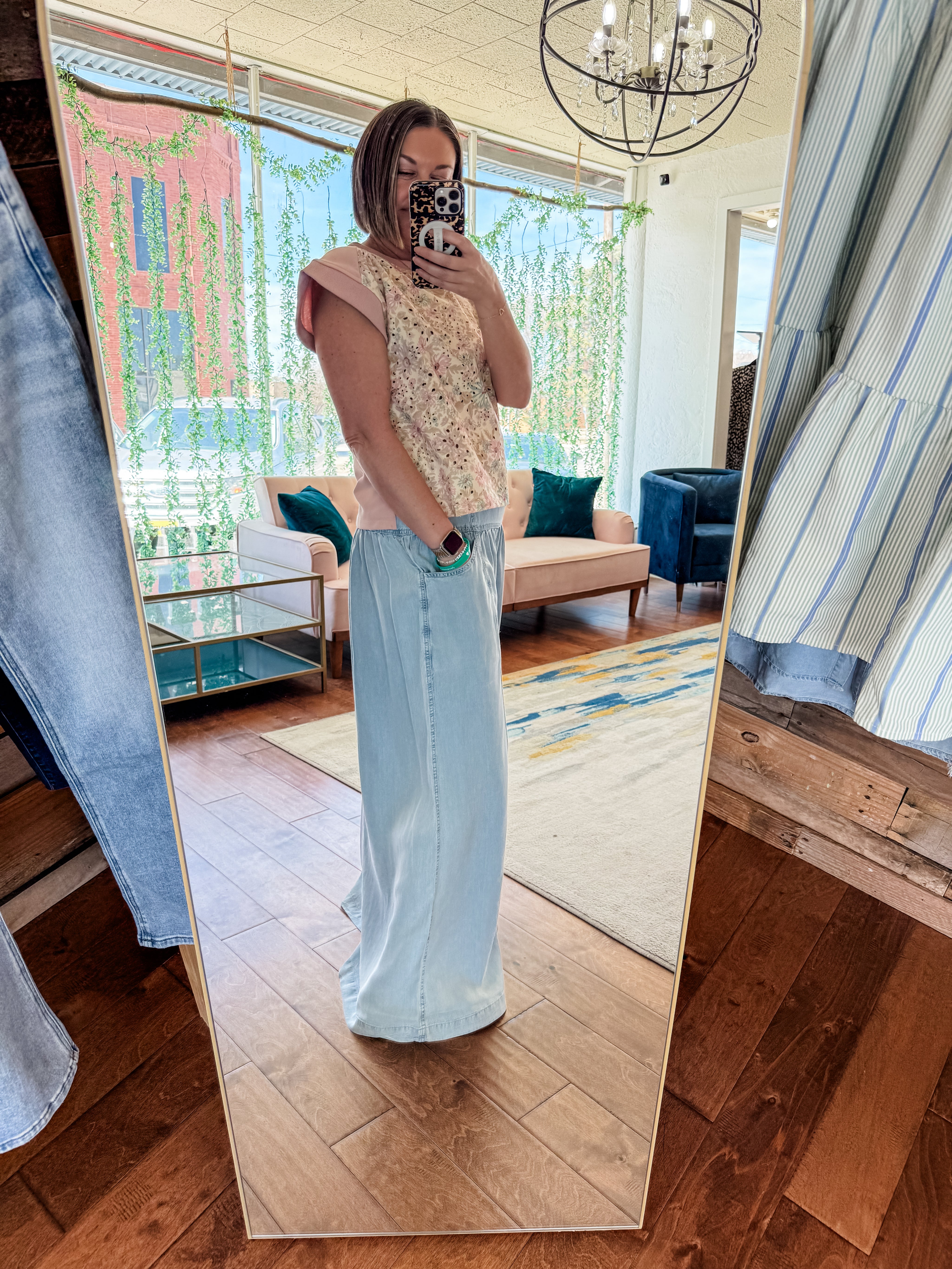 Tencel Denim Wide-leg Pant