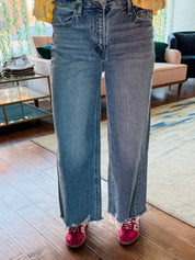 Slant Side Wide Leg Jeans