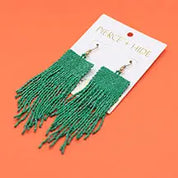 Fringe Beaded Earrings