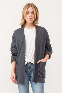 Washed Fleece Cardigan