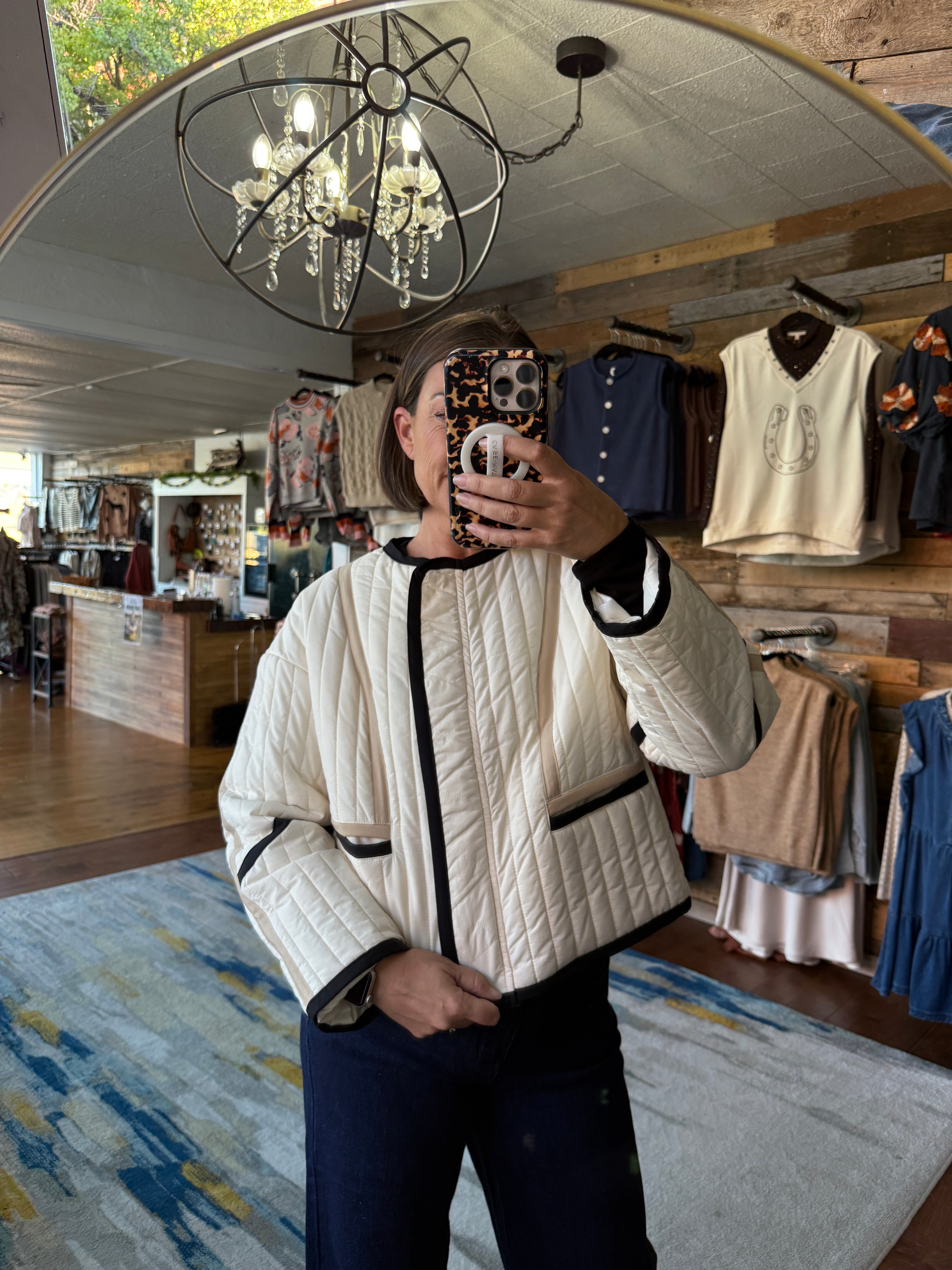 Piped Quilted Jacket