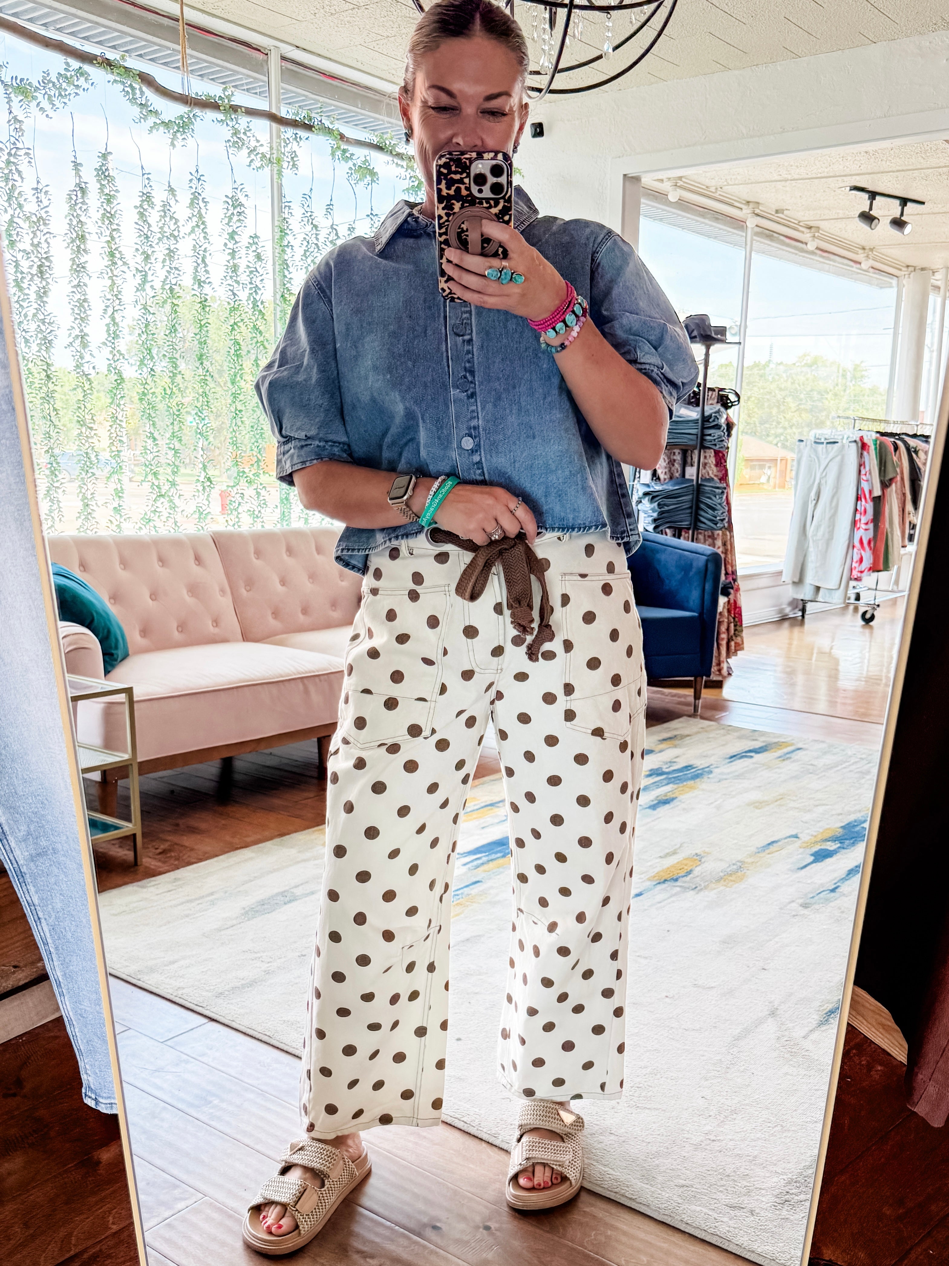 Polka Dot Barrel Pants