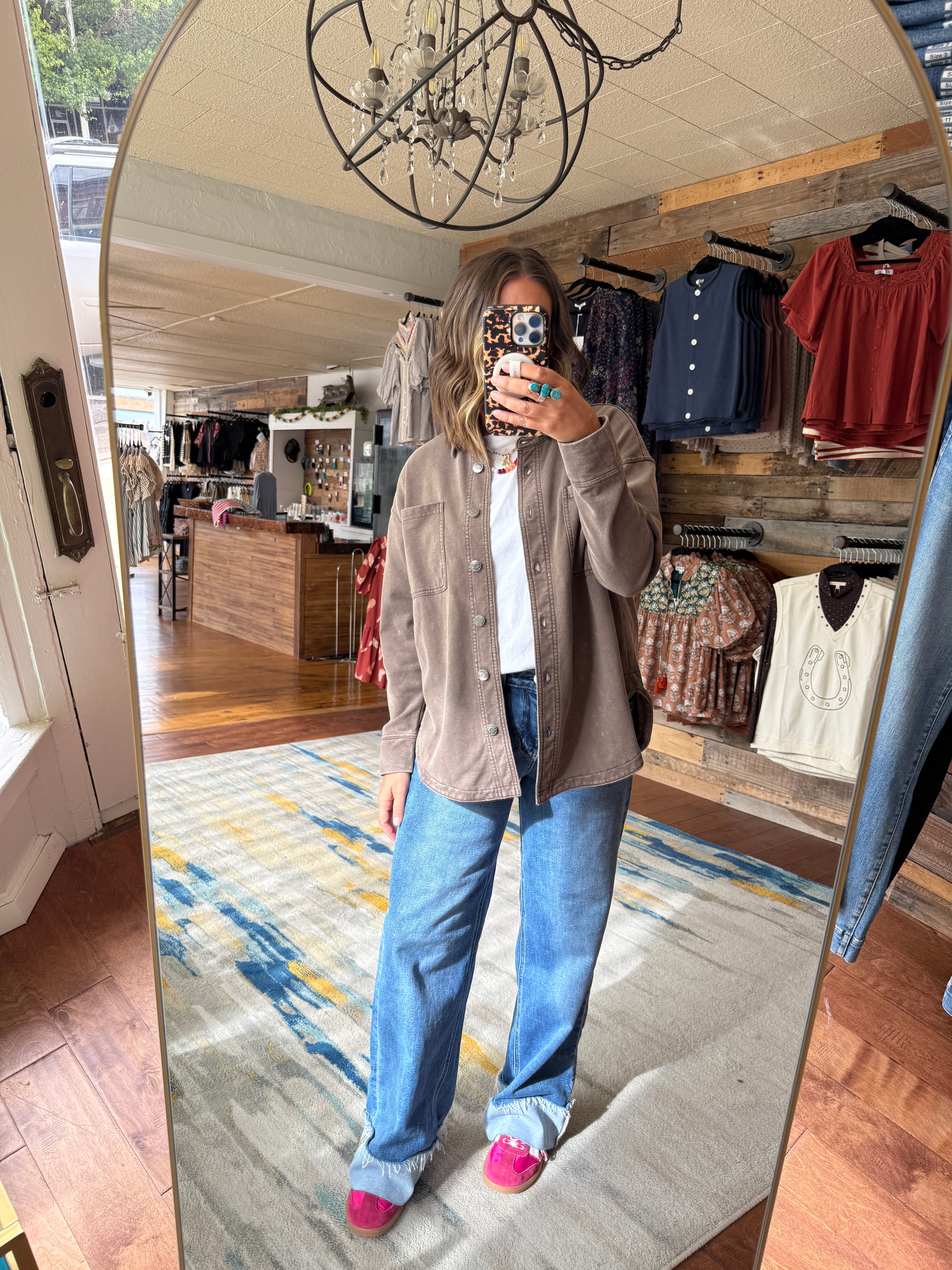 Cotton Fleece Oversized Shacket