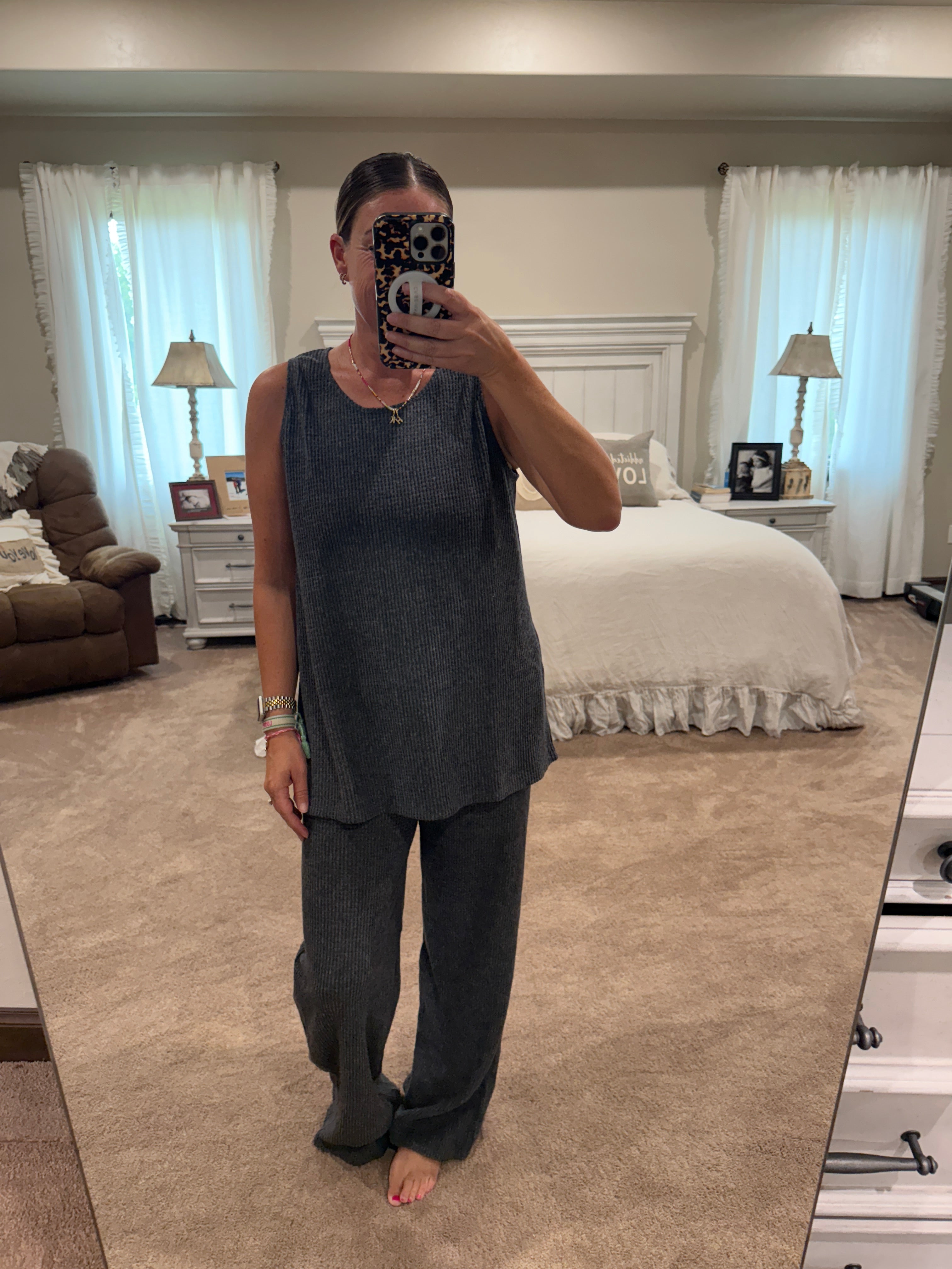 Unwind Waffle Pant Set