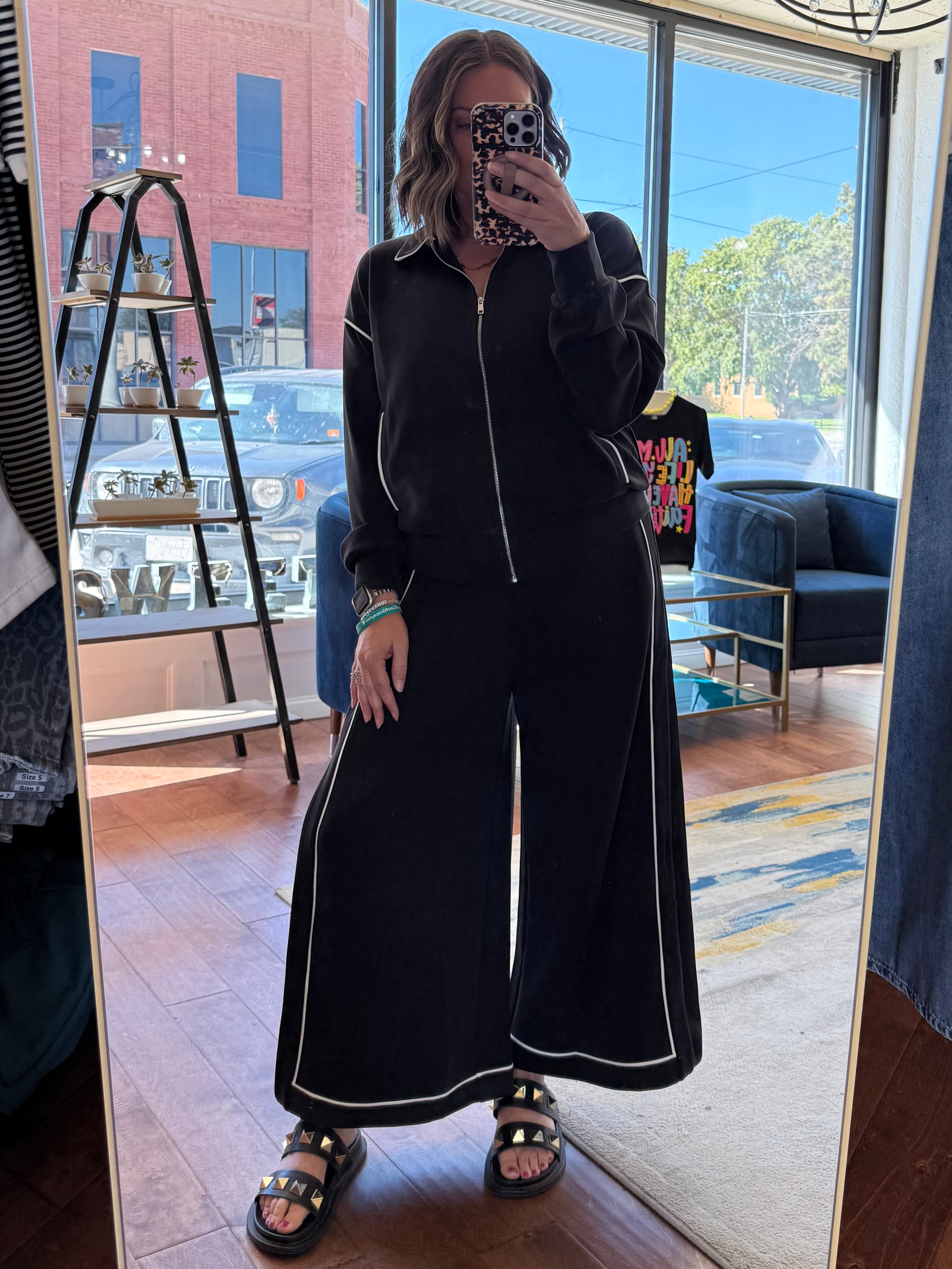 Piped Athletic Pant Set