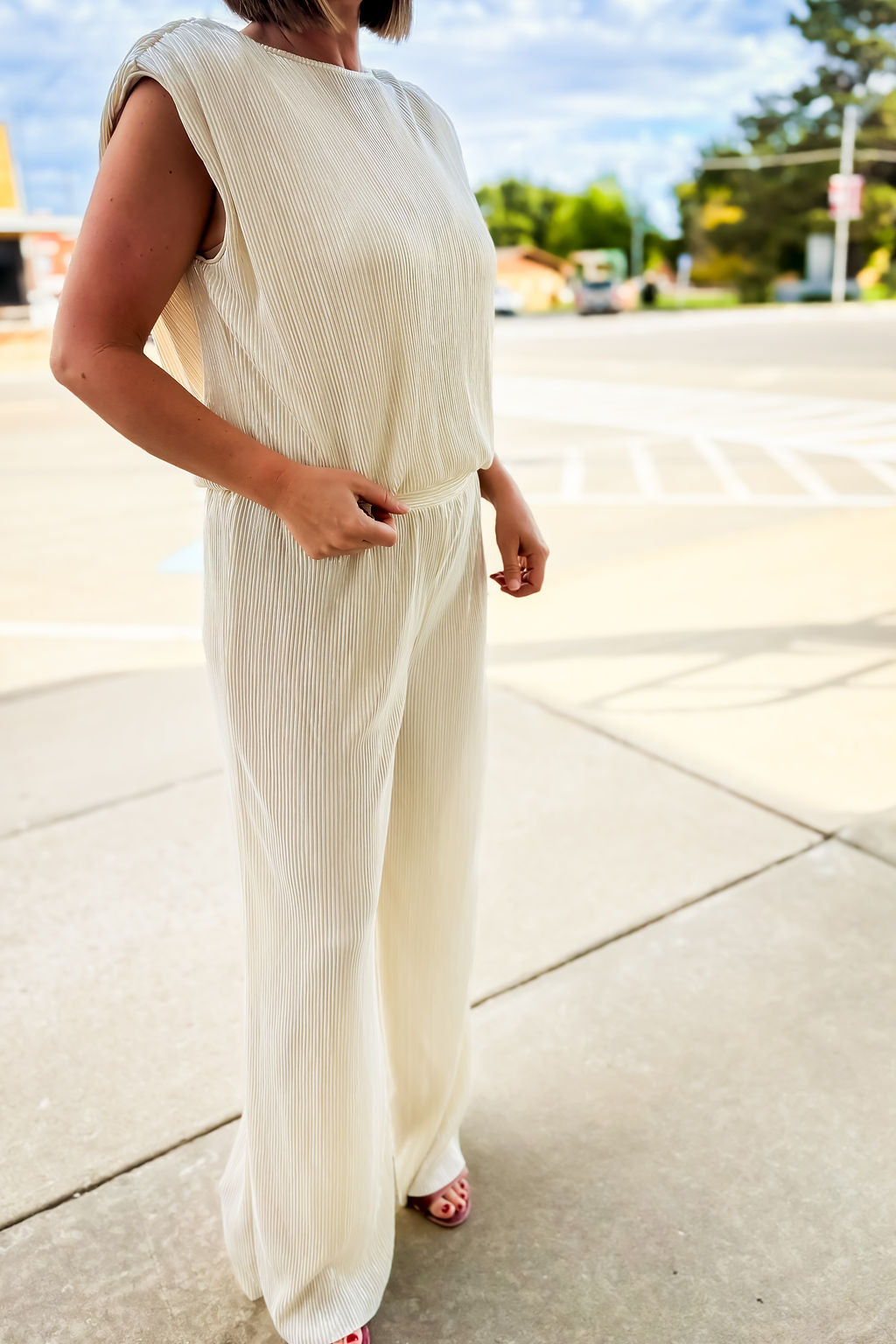 Metallic Muscle Top Pant Set