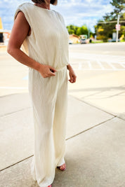 Metallic Muscle Top Pant Set