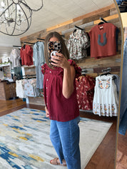 Wildberry Bloom Flutter Top