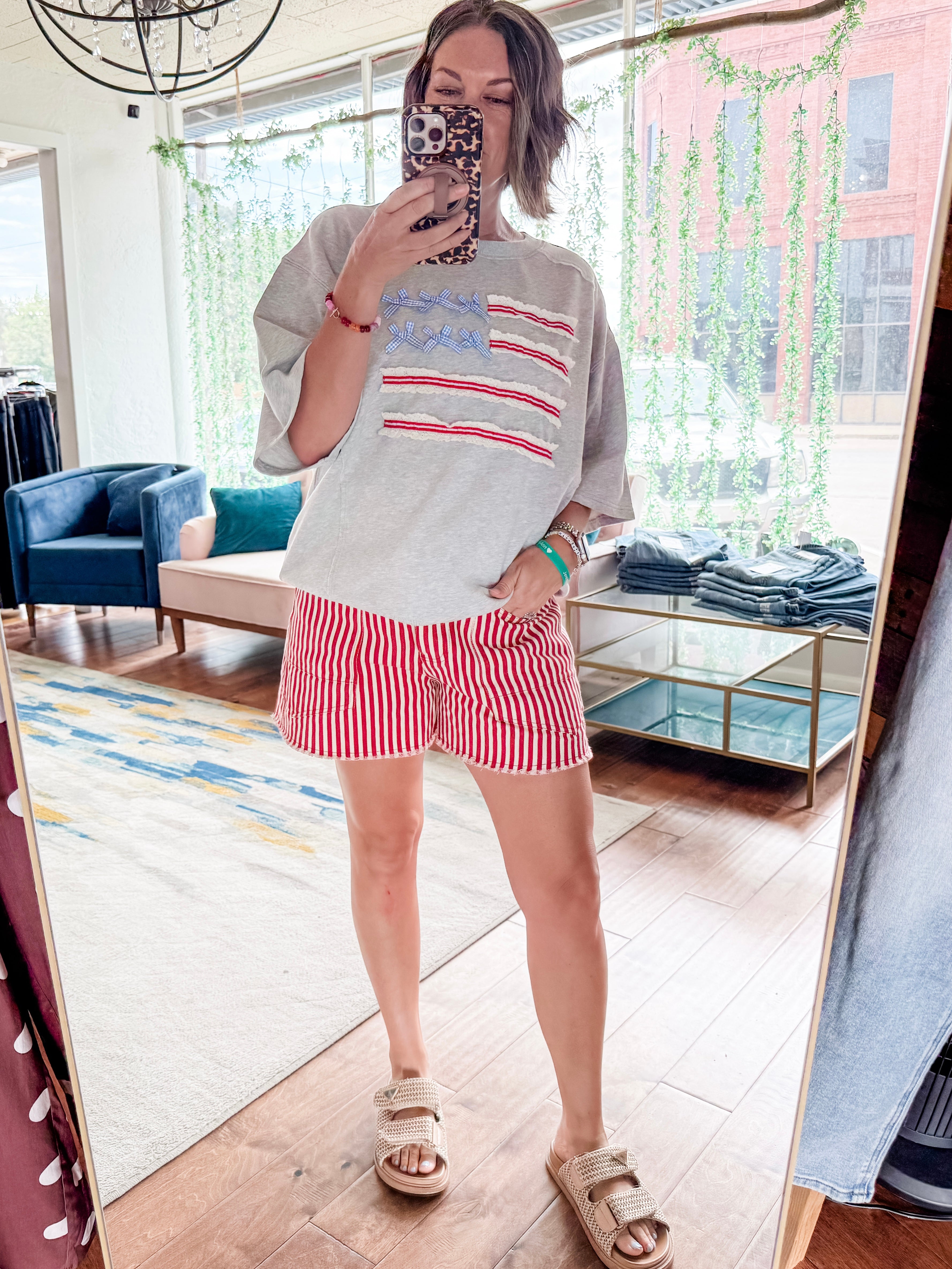 AMERICAN FLAG WASHED TERRY PULLOVER