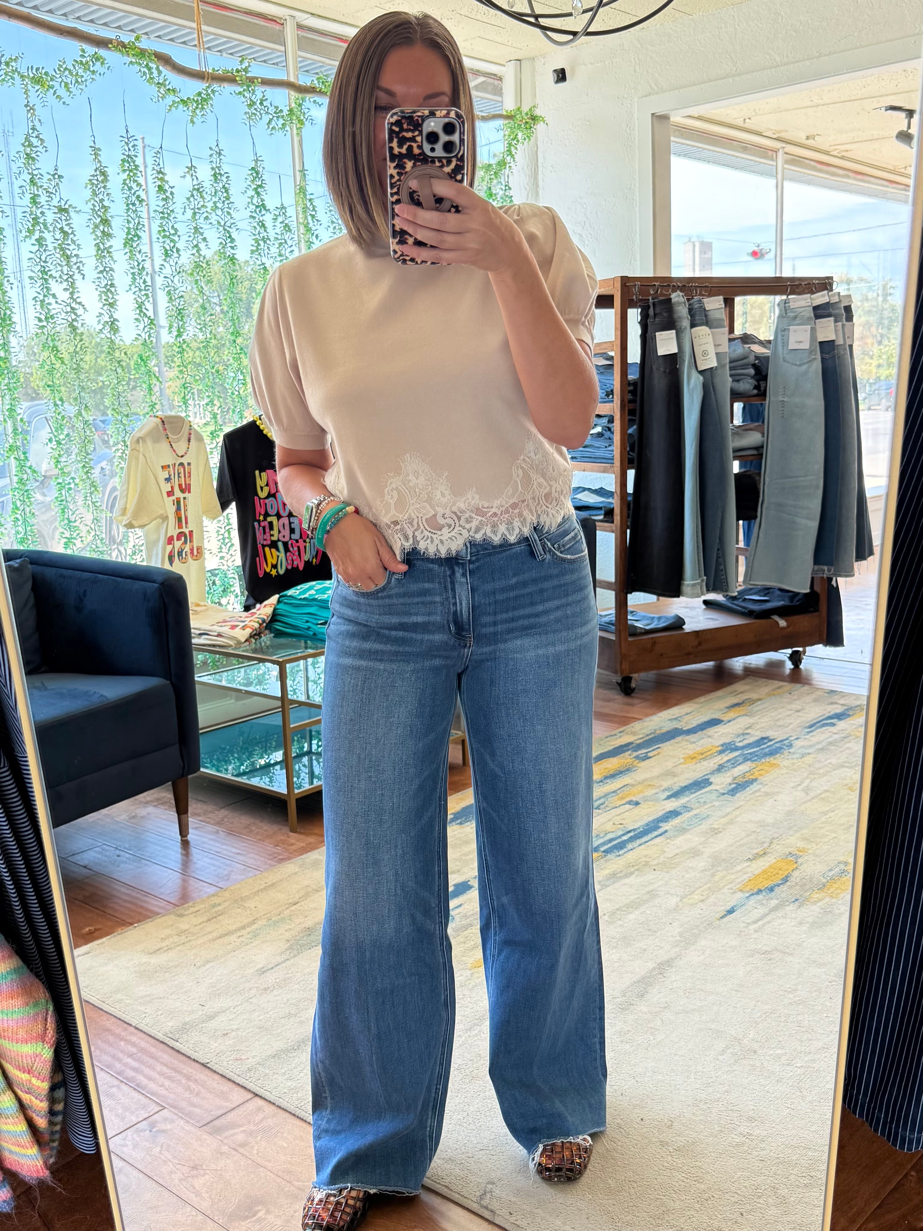 Lace Trimmed Sweater