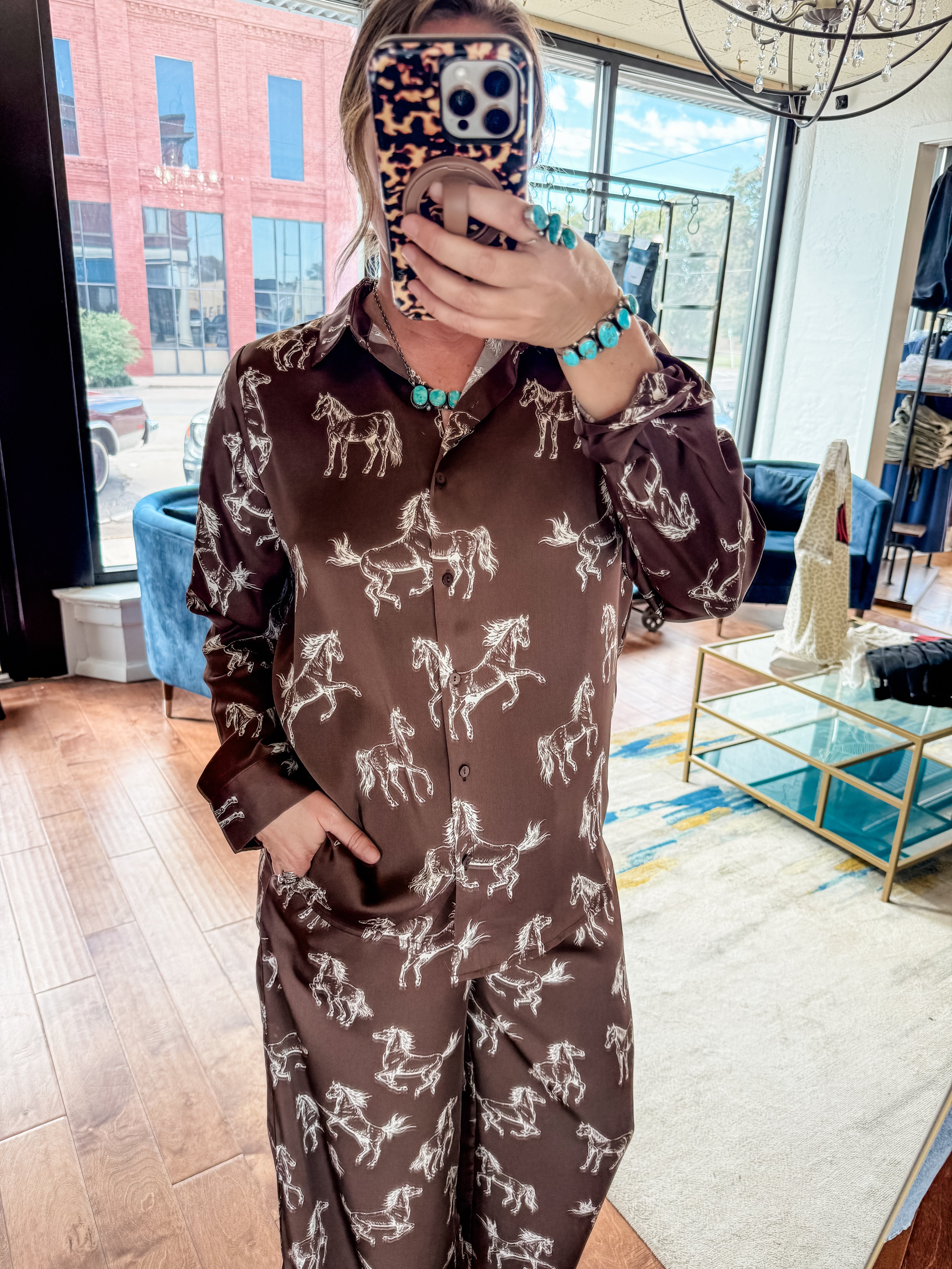 Horse Satin Blouse