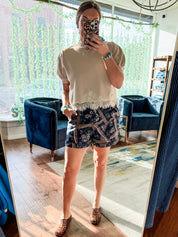Vintage Patchwork Denim Shorts