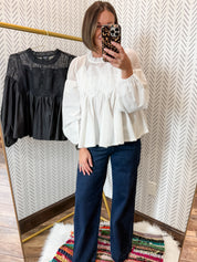 Ellie Applique Long Sleeve Top