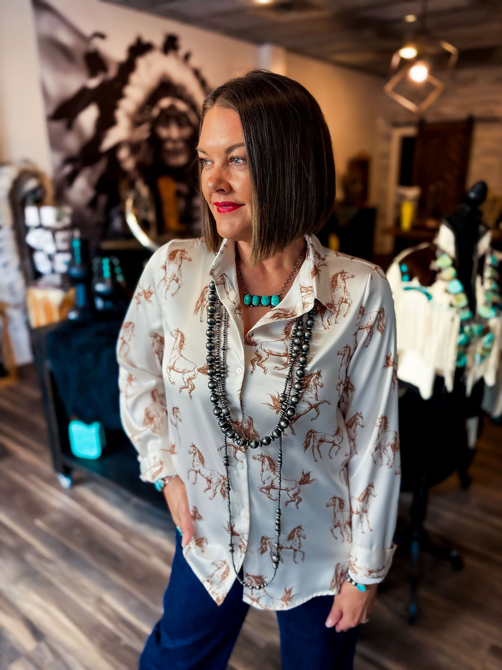 Horse Satin Blouse