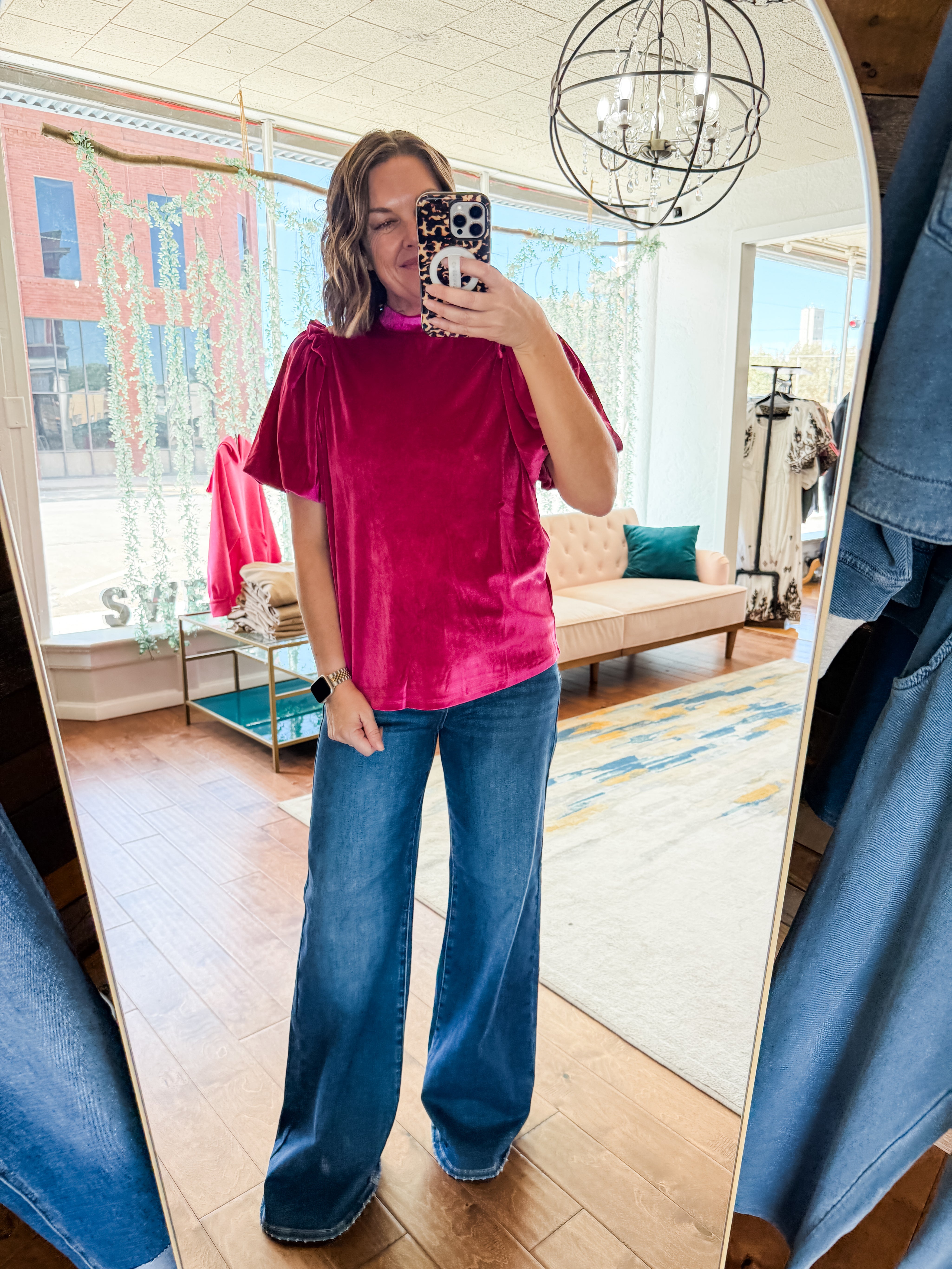 Velvet Puff Short Sleeve Top