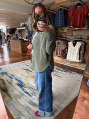 Cotton Fleece Oversized Shacket