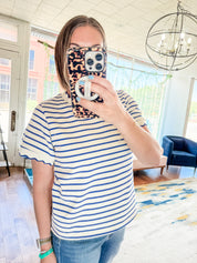 Scalloped Stripe Top