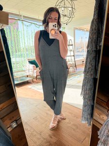Crinkle Striped Jumpsuit