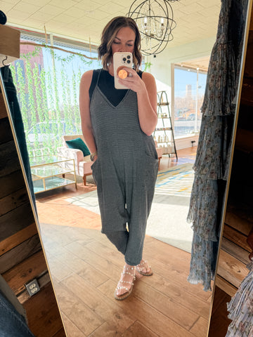 Crinkle Striped Jumpsuit