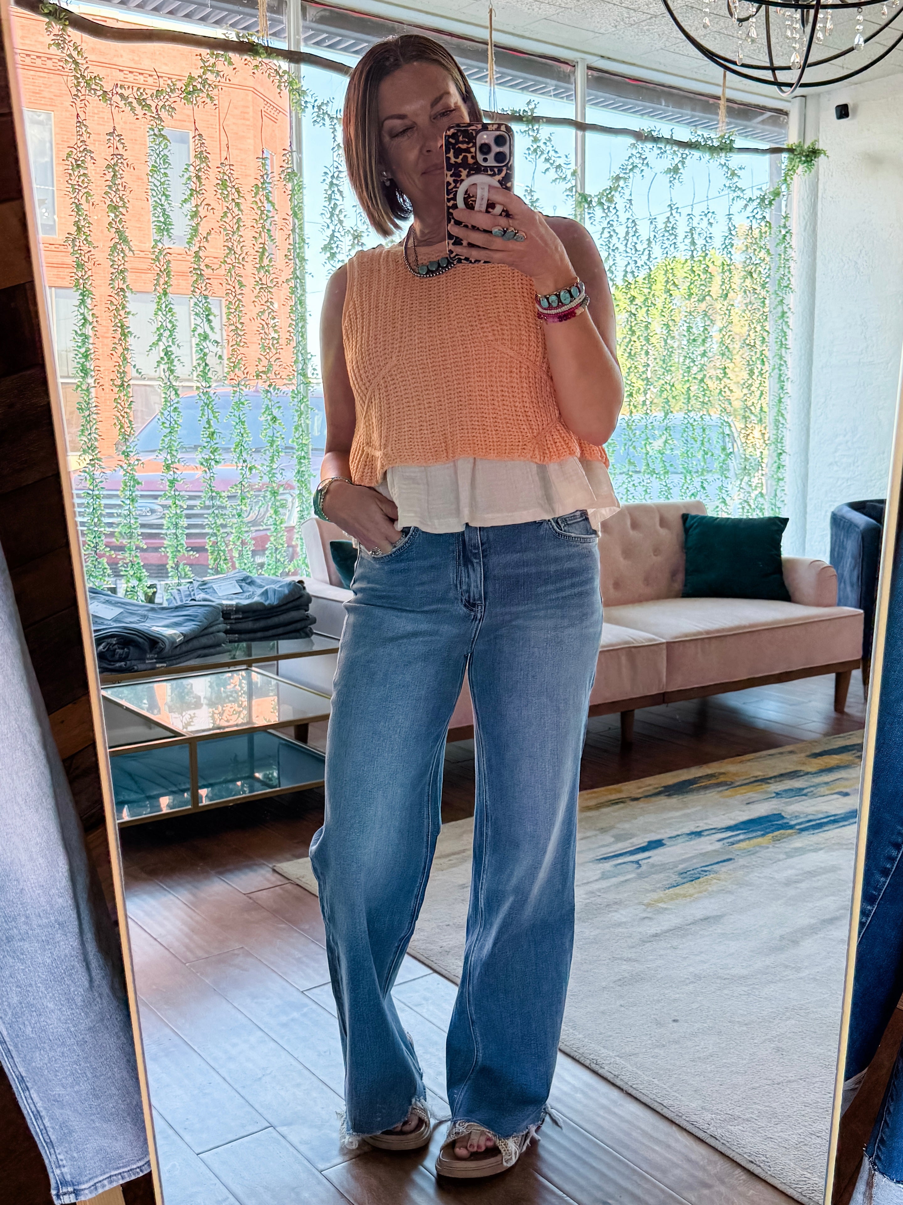 Carmine Layered Top