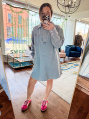 Mineral Washed Mini Shirt Dress