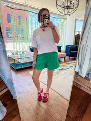 Scalloped Hem Lounge Shorts