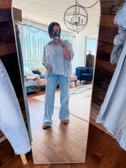 Washed Striped Dolman Shirt