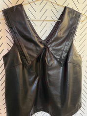 Faux Leather Sailor Top