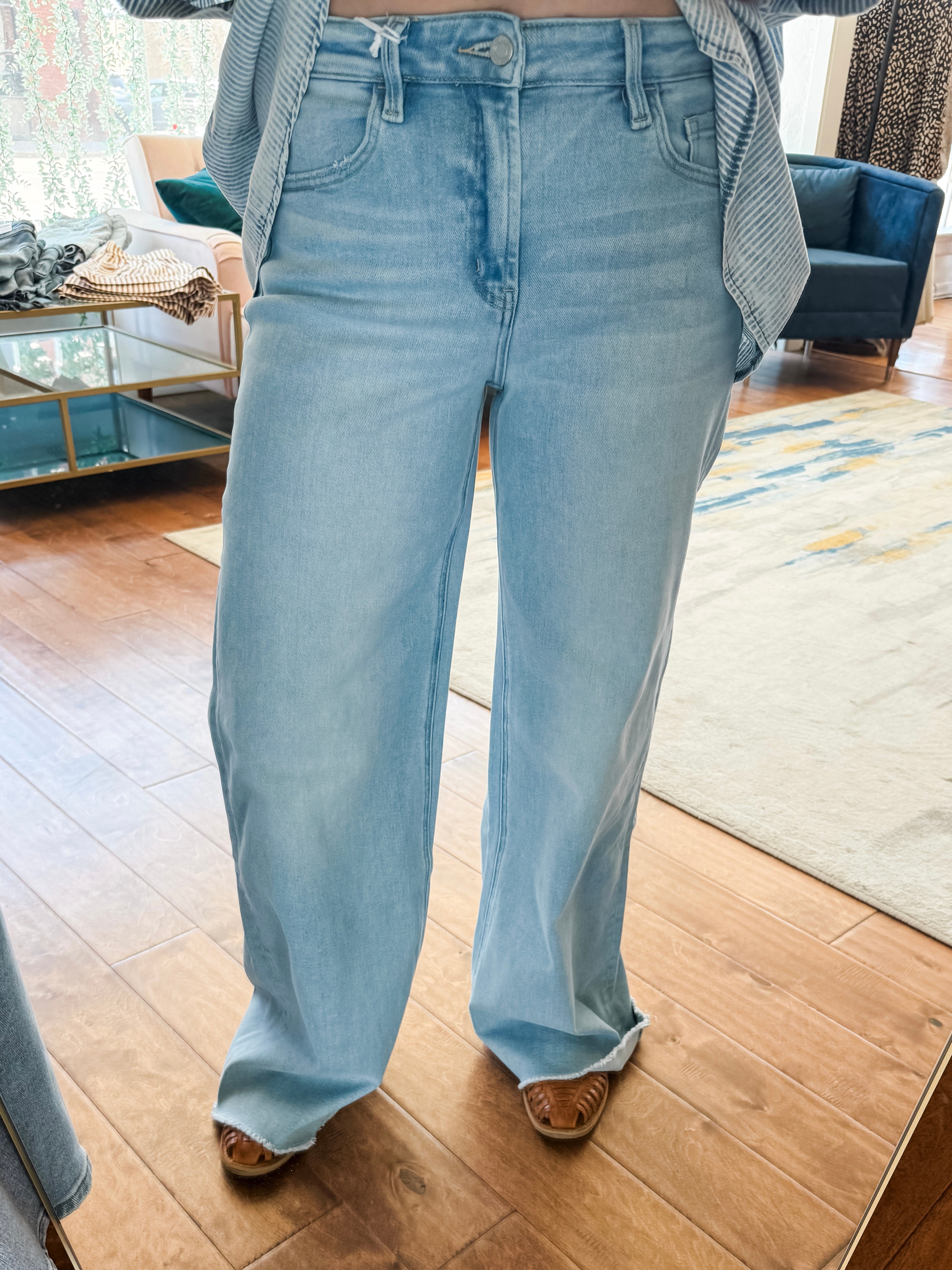 Light Wash Wide Leg Jeans
