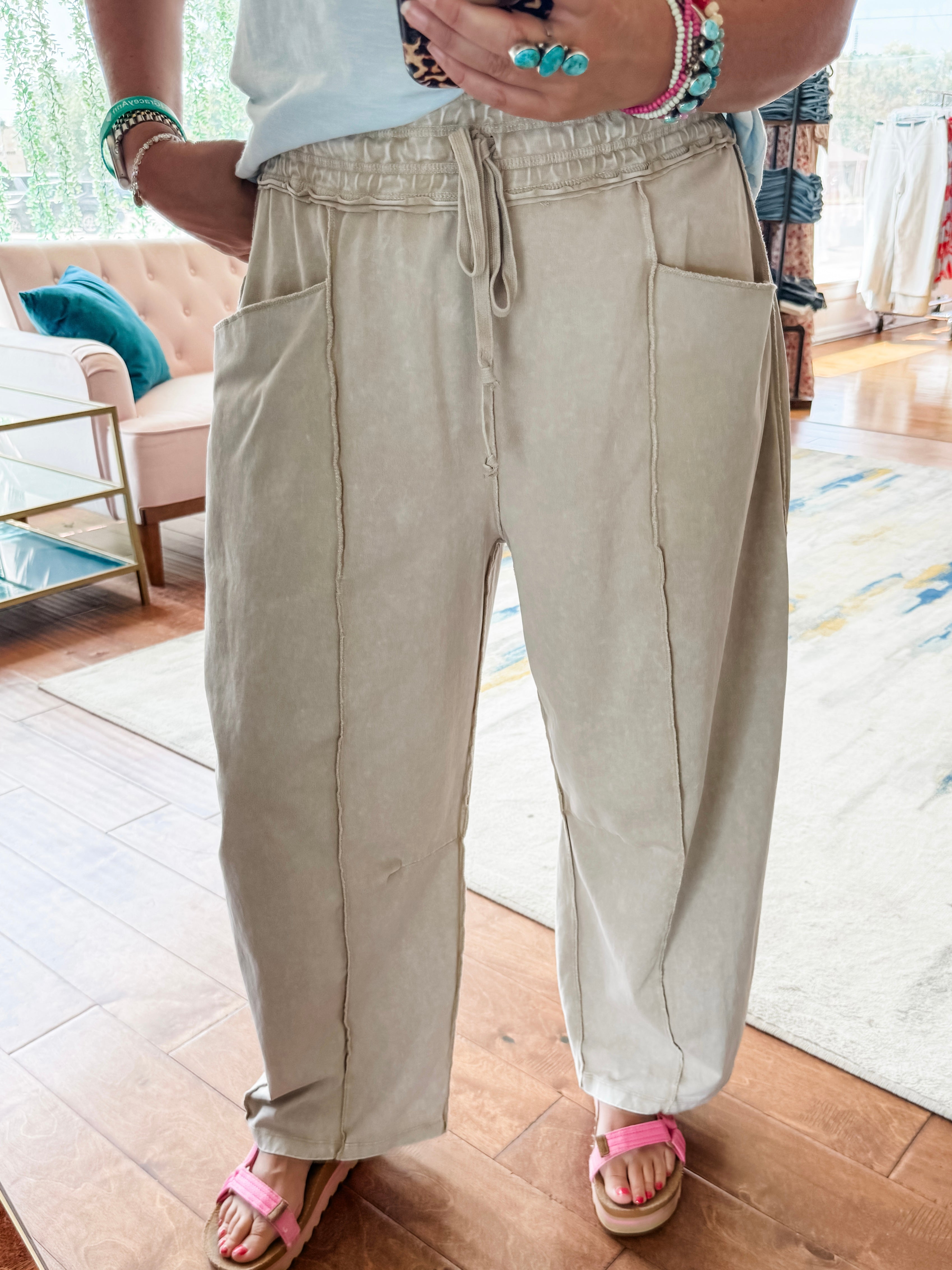 Mineral Wash Barrel Pants
