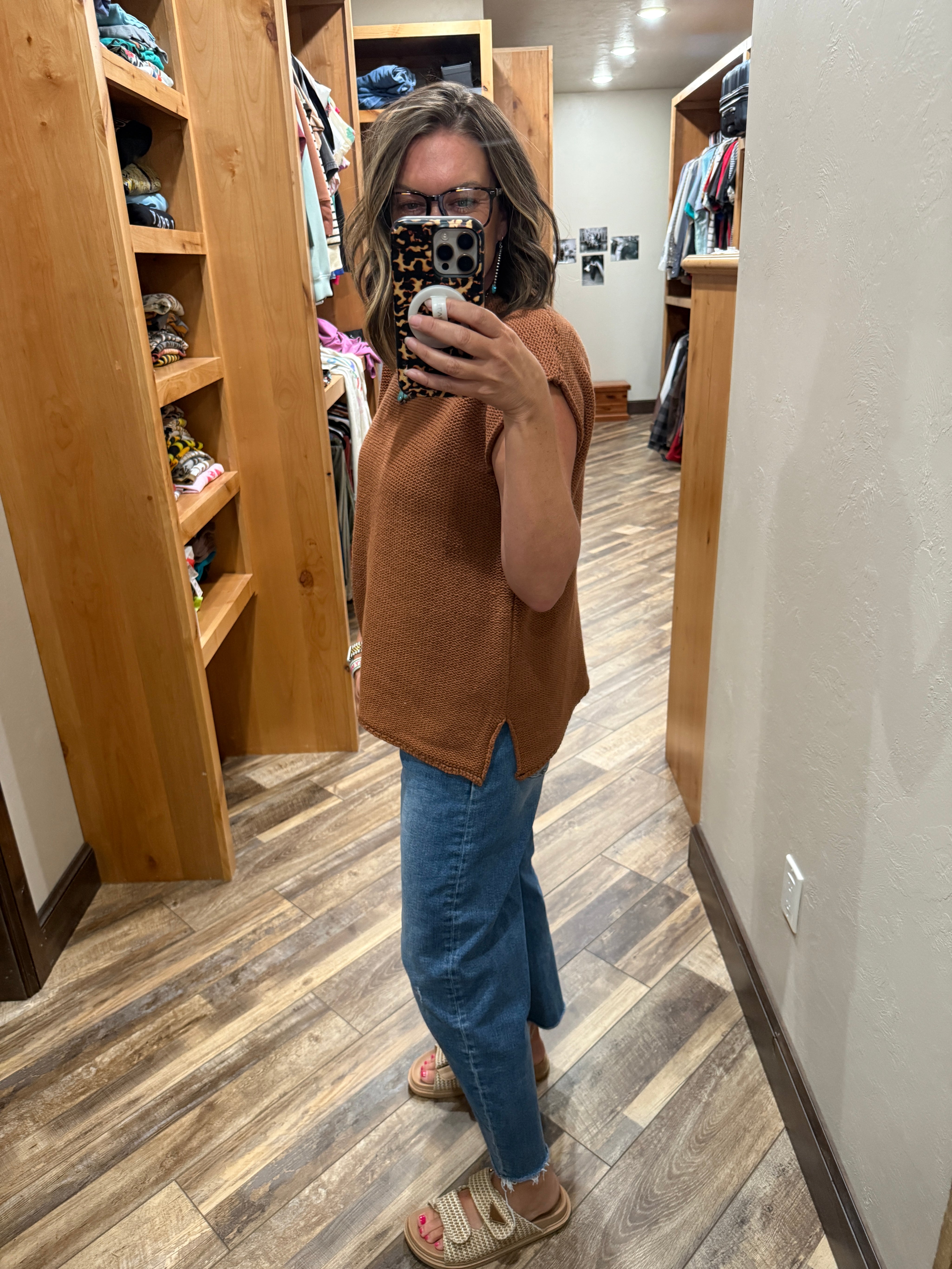 Classic Side-Slit Sleeveless Sweater