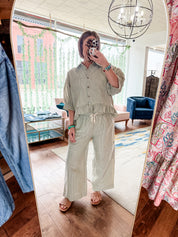 Blue/Yellow Ankle Pants