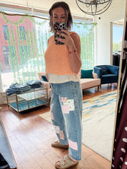 Patchwork Barrel Jeans