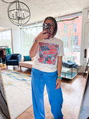 Flag and Flowers Tee