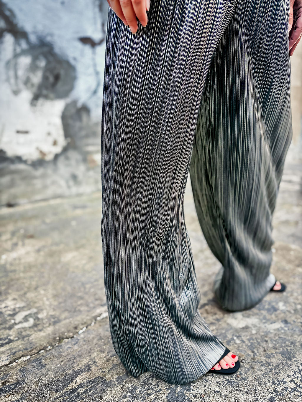 Metallic Muscle Top Pant Set