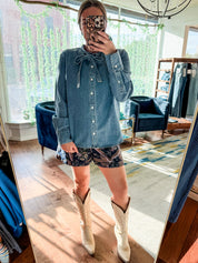 Vintage Patchwork Denim Shorts